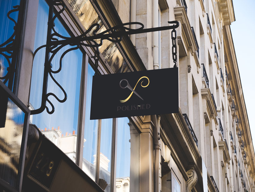 Enseigne coiffeur Polished